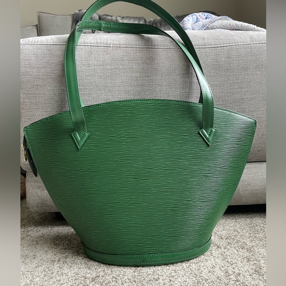 VINTAGE LOUIS VUITTON st jacques green epi leather tote - Picture 1 of 16